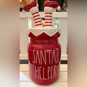 Rae Dunn Santa's Helper Red Baby Canister